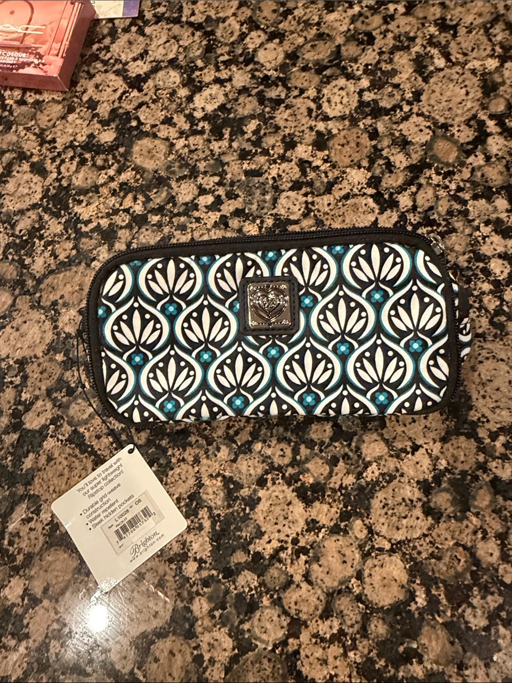 Brighton Black, White & Blue Geometric Wristlet
